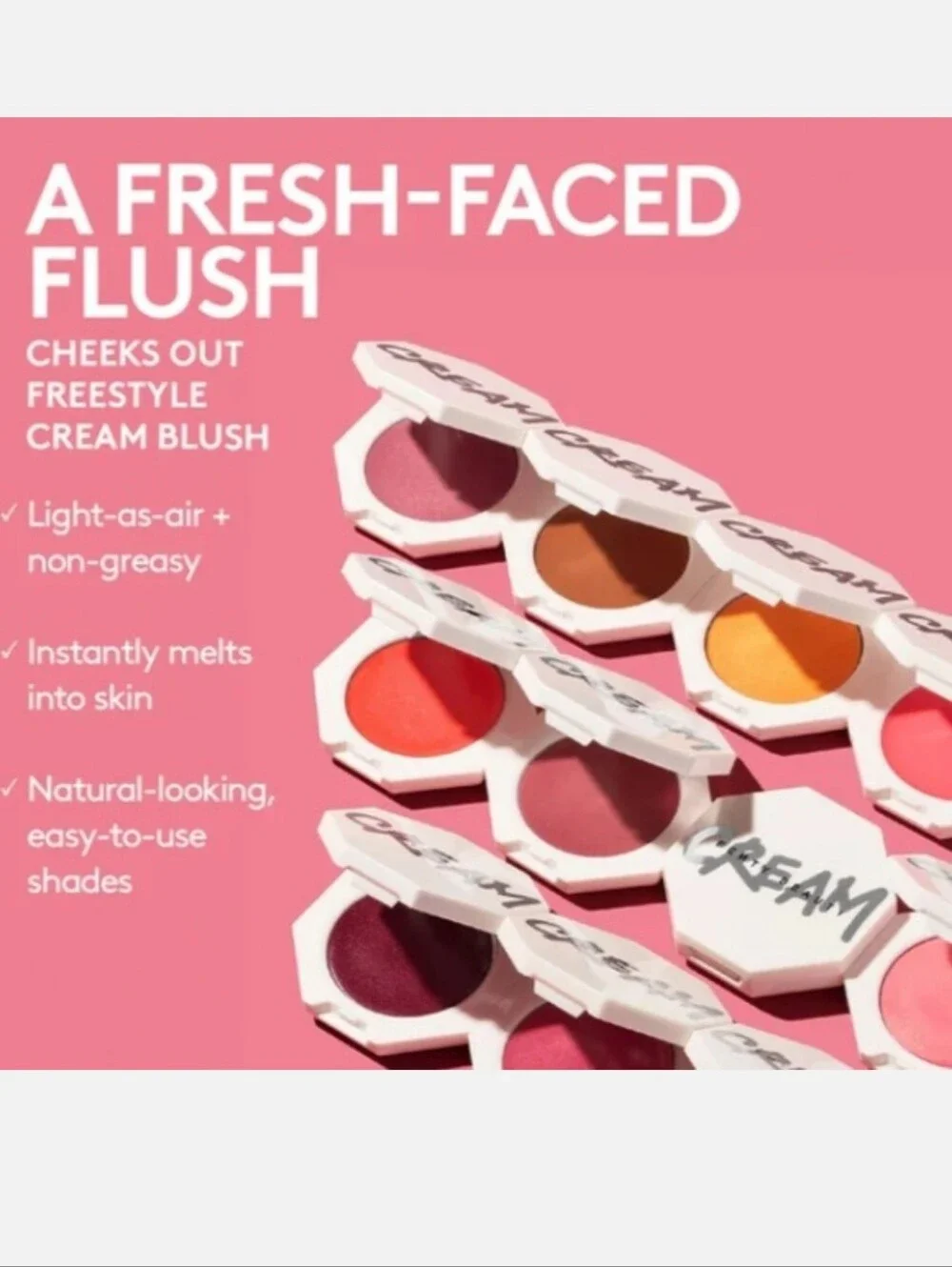 🌺FENTY BEAUTY Fuego Flush Cheeks Out Freestyle Cream Blush Fuego Flush